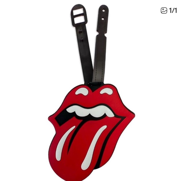 Rolling Stones Logo Deluxe Silicone Pair Luggage Tags NWT - Picture 1 of 3